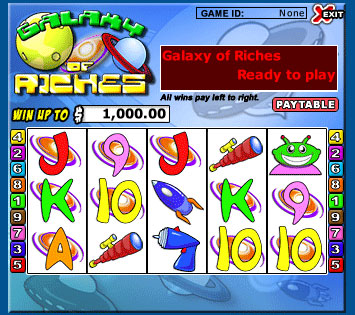 jet bingo galaxy of riches 5 reel online slots game